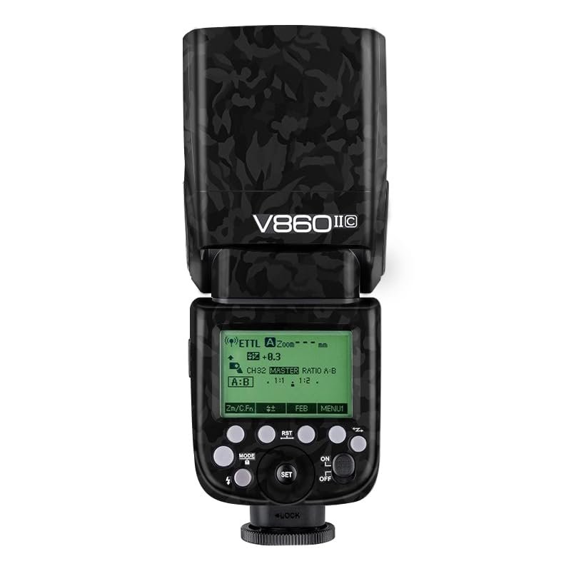 Photography Accessories for Godox V860 II Decal Skin Vinyl Wrap Film Camera Flash Body Protective Sticker Protector Coat V860 II(Shadow Camo Black)