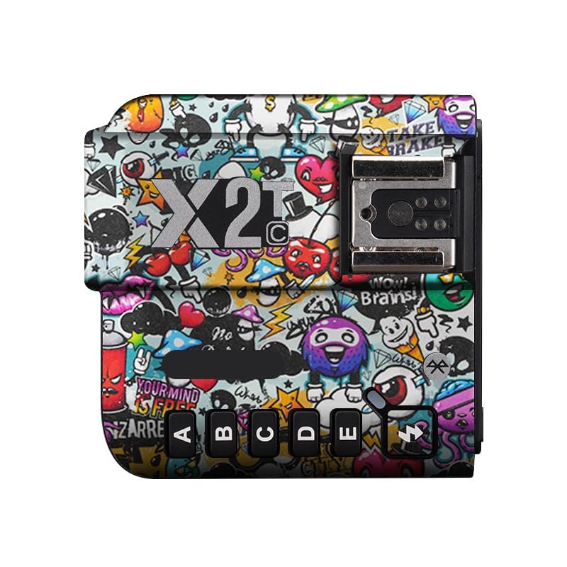 Anti-Scratch Camera Flash Sticker for Godox X2T Wireless Flash Trigger Flash Coat Wrap Protective Film Body Protector Skin Cover X 2T(Graffiti White)