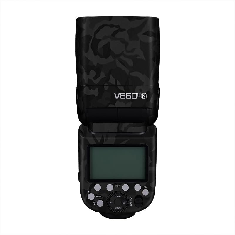 V860 Camera Flash Skin Coat Wrap Protective Film Body Decal Anti-Scratch Sticker Accessories for Godox V860 (Shadow Camo Black)