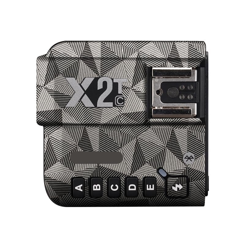 Anti-Scratch Camera Flash Sticker for Godox X2T Wireless Flash Trigger Flash Coat Wrap Protective Film Body Protector Skin Cover X 2T(Triangle Titanium)