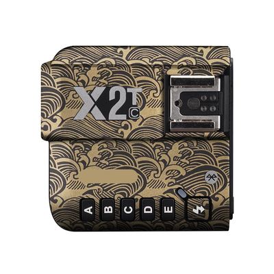 Anti-Scratch Camera Flash Sticker for Godox X2T Wireless Flash Trigger Flash Coat Wrap Protective Film Body Protector Skin Cover X 2T(Wave Gold)