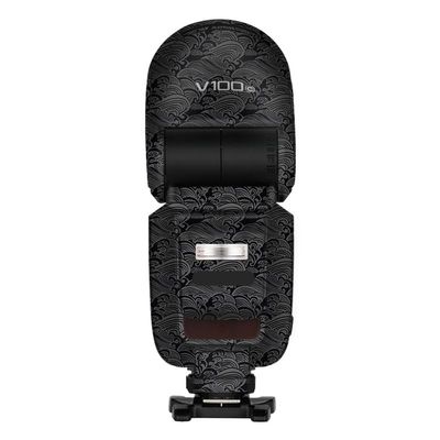 Camera Flash Protector Coat Protective Film for Godox V100 Body Vinly Wrap Skin Premium Sticker Photography Decal V100 (Wave Black)