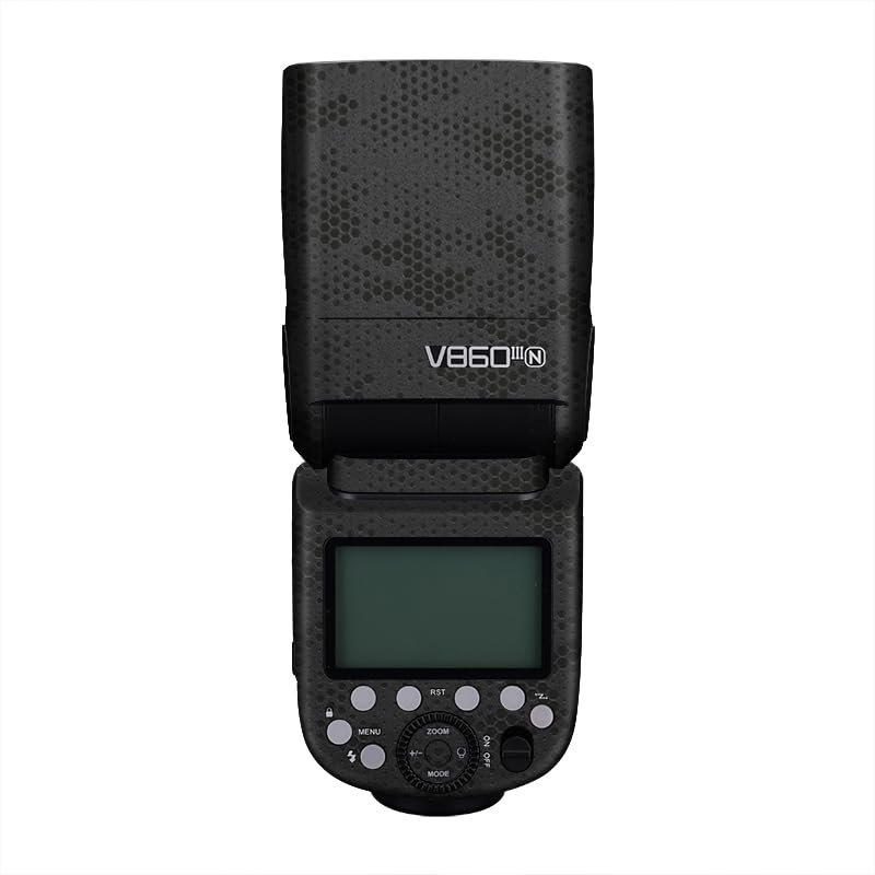 V860 Camera Flash Skin Coat Wrap Protective Film Body Decal Anti-Scratch Sticker Accessories for Godox V860 (Mamba Black)