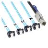 1.0M MI NI S*A*S HD SFF-8644 36P with IC Male to 4 SATA 7P Female 90 Degree Server Ra*/id Cable adpter view 1