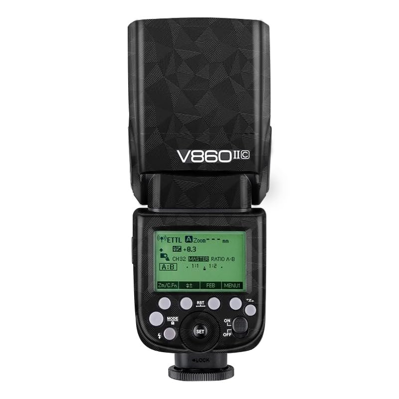 Photography Accessories for Godox V860 II Decal Skin Vinyl Wrap Film Camera Flash Body Protective Sticker Protector Coat V860 II(Triangle Black)