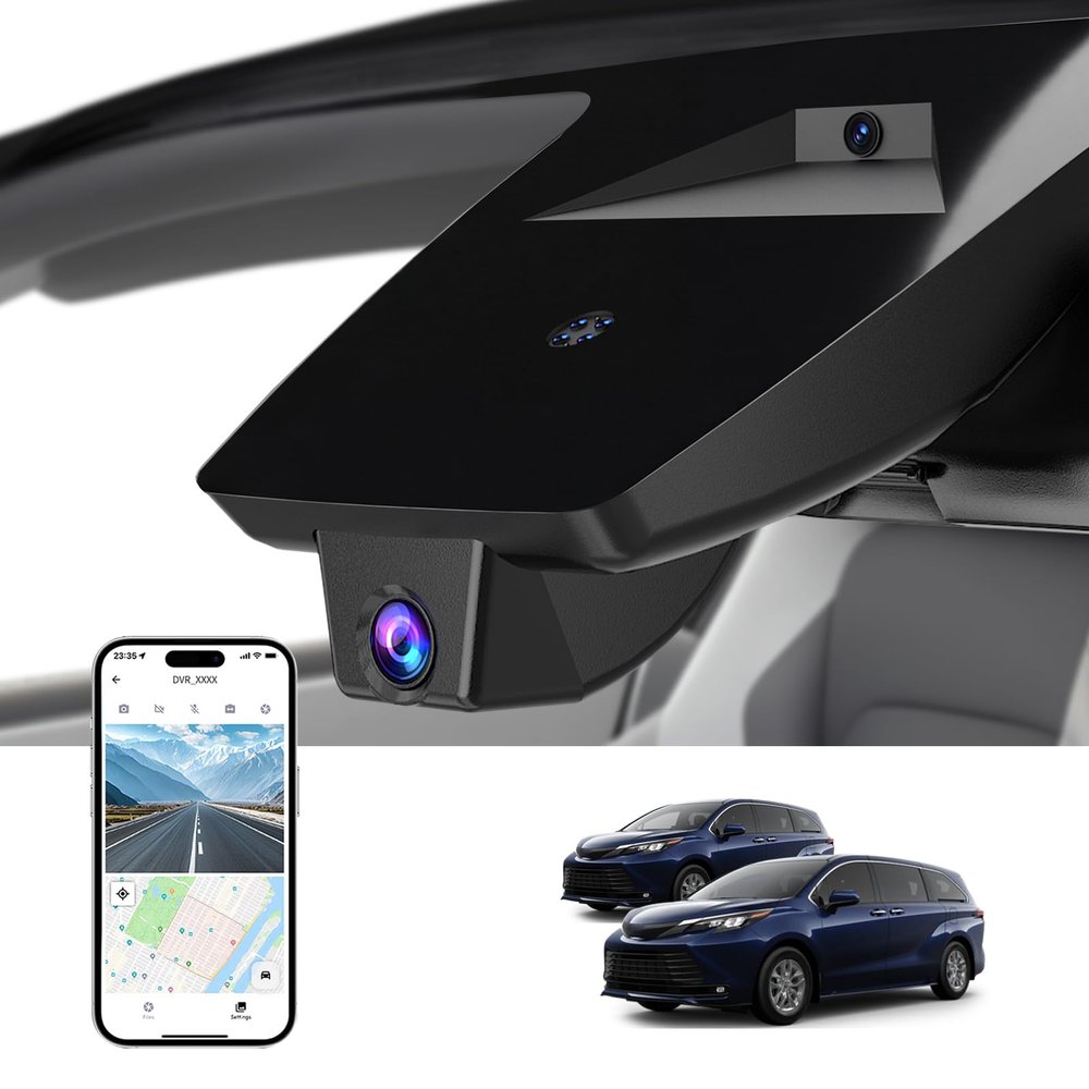 KBSYNT Front 4K Dash Cam for Toyota Sienna 2021-2026 LE Limited XLE Platinum XSE (XL40),OEM-Style, Built-in WiFi & APP,Loop Recording,G-Sensor,64GB