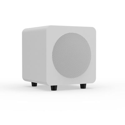 Kanto SUB6 Sealed Powered Subwoofer | 200W Peak Power | 6 Woofer | Quick & Accurate Bass | Ultra-Compact Design | Matte White w/White Grille