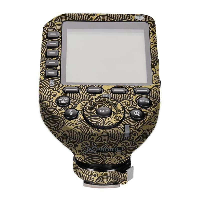 for GODOX XPro II Wireless Flash Trigger Decal Skin Vinyl Wrap Film Camera Flash Body Protective Sticker Protector Coat X Pro II (Wave Gold)