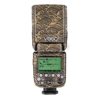 Photography Accessories for Godox V860 II Decal Skin Vinyl Wrap Film Camera Flash Body Protective Sticker Protector Coat V860 II(Wave Gold)