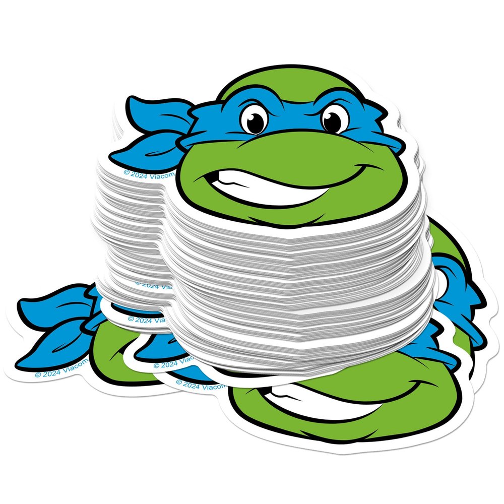 Teenage Mutant Ninja Turtles Leonardo Headshot 150ct Vinyl Large Deluxe Stickers Variety Pack - Laptop, Water Bottle, Scrapbooking, Tablet, Skateboard, Indoor/Outdoor