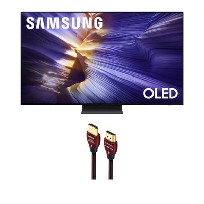 Samsung QN65S90FAFXZA 65 Inch 4K OLED Smart TV with a WireLogic Ruby 8ft Ultra High Speed 4K-8K-10K HDMI Cable (2025)