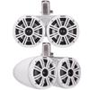 Kicker 45KMTDC65 Marine Tower Speakers with Swivel Clamps & 45KM654L Speakers White Grills with White Enclosures (Renewed) view 1