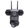 LAISANIM Triple Lens Security Camera with H.265 Video Encoding - 2-Way Audio Communication, 2MP HD Lenses, Large Area Coverage for IndoorOutdoor Use (Black) view 2