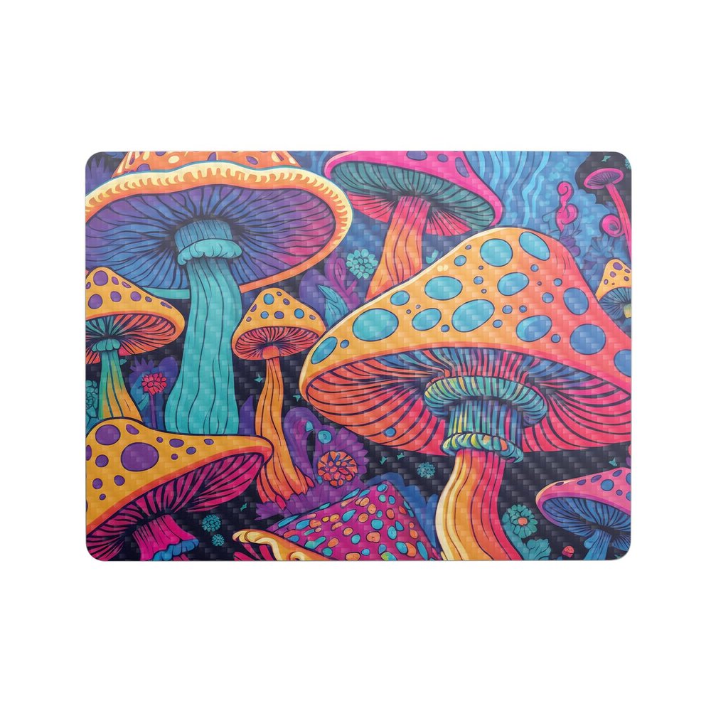 Carbon Fiber Laptop Skin Compatible with Microsoft Surface Laptop 8 13" (2025) - Mushrooms - Premium 3M Vinyl Protective Wrap Decal Cover - Easy to Apply | Crafted in The USA by MightySkins
