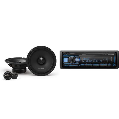 Alpine UTE-73BT Bluetooth Multimedia Receiver (Does Not Play CDs) with DM-65C-G 6.5" Component 2-Way Bundle