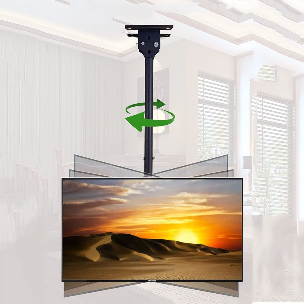 TV Mount - 360 Rotation Tilt TV Bracket, Ceiling Adjustable Tv Wall Mount, Support Adapts to Most LCD Monitors from 32 to 55 Inches, with Loading 110 Lbs