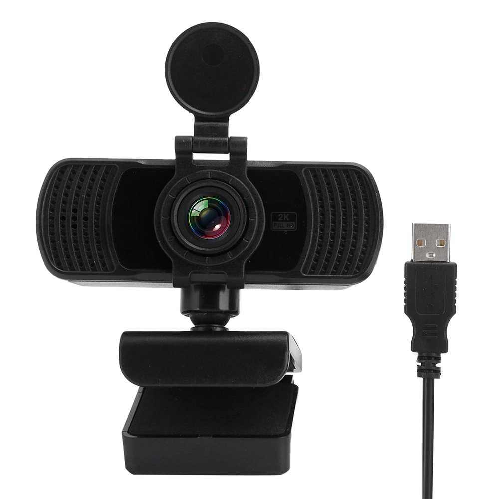 Enlybee HD Webcam USB 2K/1440P for Live Broadcast, Desktop Computer Camera with Builtin Microphone, PC06 Model, 360 Degree Rotatable, Plug and Play, Intelligent Noise Reduction