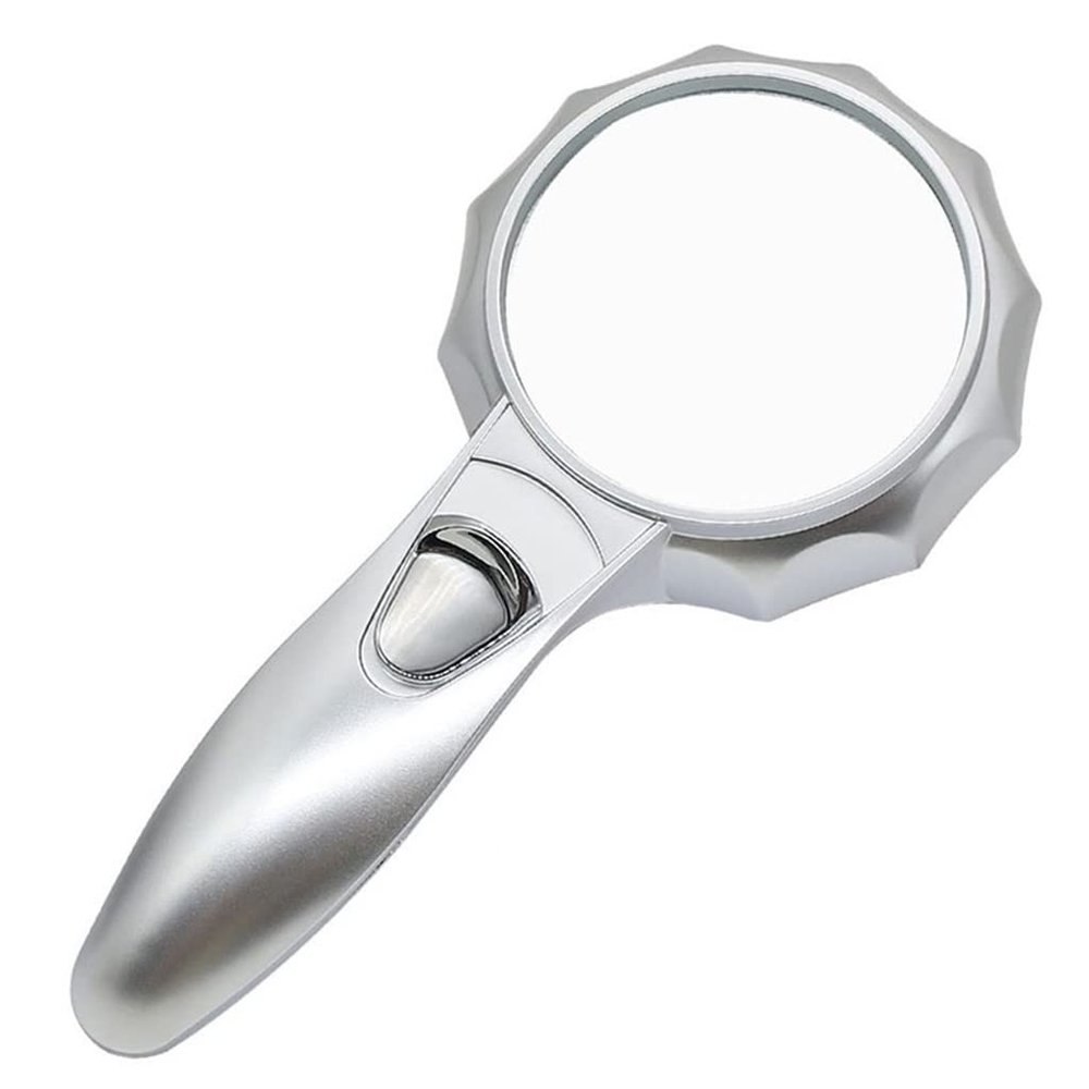 MVUYO Portable Magnifier with Light Pocket Magnifier with 6 Lights for Magnifier Low Vision Reading Aid