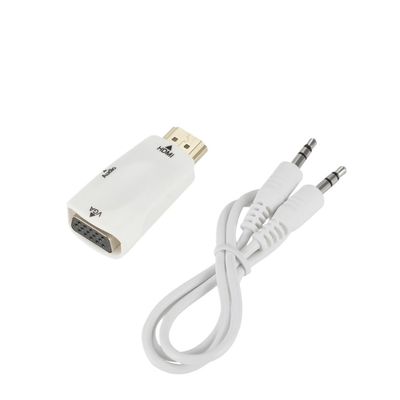 bodateng HDMI to Converter HD 1080P HDMI Male to Famale Adapter with 3.5mm Audio Output for PC Display Projector(White)
