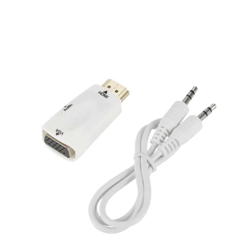 bodateng HDMI to Converter HD 1080P HDMI Male to Famale Adapter with 3.5mm Audio Output for PC Display Projector(White)