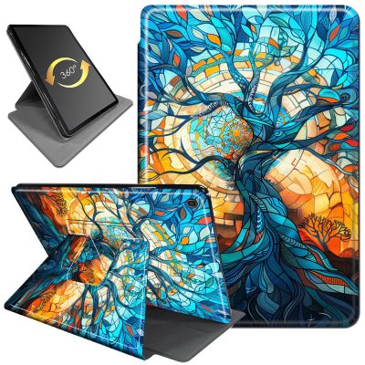 360Rotating Case for All-New Fire HD 8 & Fire HD 8 Plus Tablet (12th/10th Gen, 2024/2022/2020), PU Leather Folio Durable Shockproof Protective Case with Auto Wake/Sleep, Tree of Life