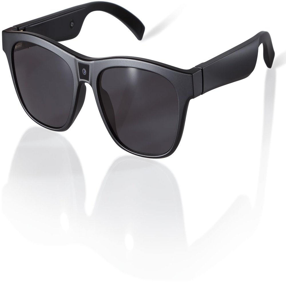 Sport Camera with Water Resistant, Camera Sunglasses for Outdoor Sports Open on Computer and Android Phone (32GB Memory Card Included)