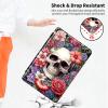 360 Rotating Stand Case for 6" Kindle (11th Generation-2024/2022 Release), PU Leather Folio Cover with Auto Wake/Sleep, Durable Shockproof Protective Case for Men, Women, Red Rose Skull view 4