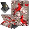 360Rotating Stand Case for 6.8" Kindle Paperwhite (11th Generation-2021) & Kindle Paperwhite Signature Edition, Durable PU Leather Cover with Auto Wake/Sleep for Men, Women, Butterfly Red Bird view 1