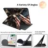 360Rotating Case for Fire HD 8 (6th/7th/8th Gen, 2016/2017/2018 Release), PU Leather Folio with Auto Wake/Sleep,Durable Shockproof Protective Cover for Fire HD 8-Inch Tablet,Flying Eagle Flag view 2