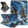 360Rotating Stand Case for 6" Kindle Paperwhite (10th Generation,2018 Release), PU Leather Folio Cover with Auto Wake/Sleep, Durable Shockproof Protective Case for Men Women, Winter Snowman view 1