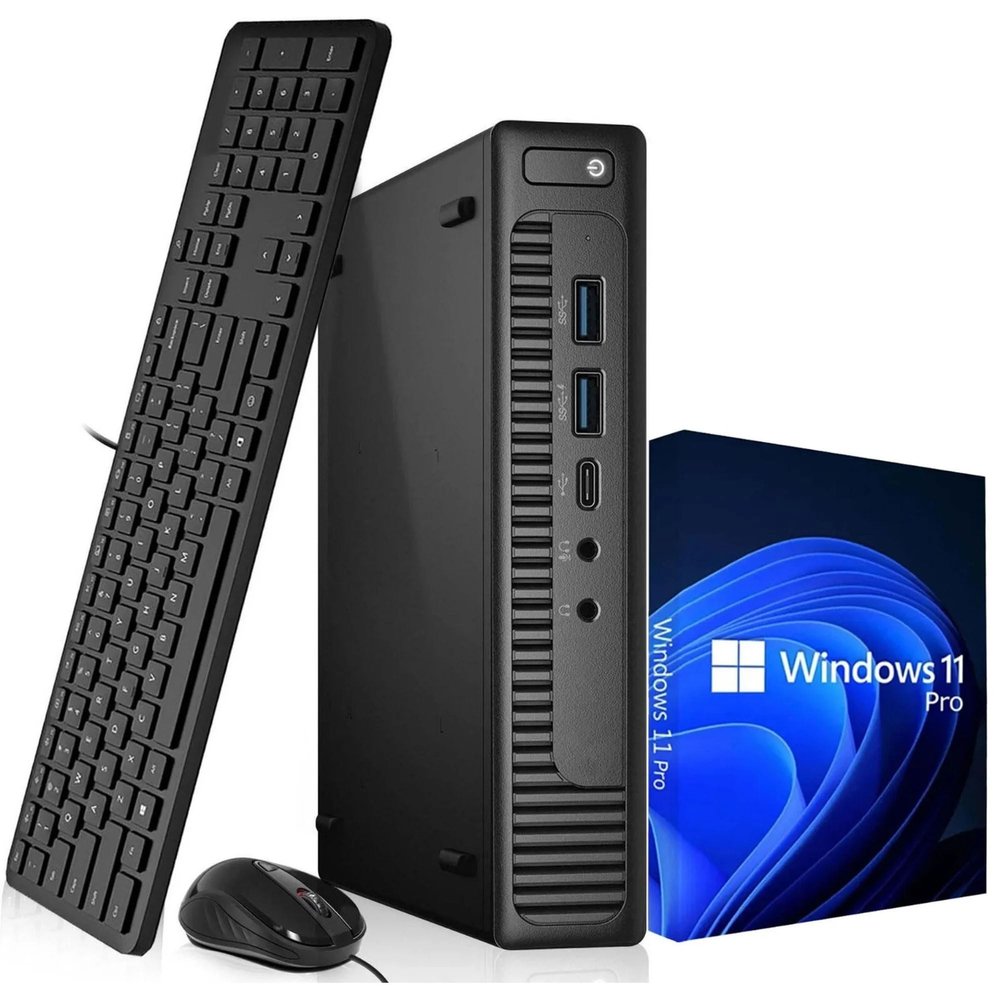 BTO HP EliteDesk 800 G2 Mini Desktop Computer PC, Intel Core i5-6500T 6th Gen. Processor, 16GB DDR4 Ram, 512GB PCIe NVMe SSD, Built-in WiFi, Wireless Keyboard & Mouse, Windows 11 Pro (Renewed)