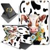 360Rotating Stand Case for 6.8" Kindle Paperwhite (11th Generation-2021) & Kindle Paperwhite Signature Edition, Durable PU Leather Cover with Auto Wake/Sleep for Men, Women, Leopard Cow view 1