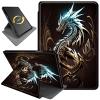 360 Rotating Stand Case for 6" Kindle (11th Generation-2024/2022 Release), PU Leather Folio Cover with Auto Wake/Sleep, Durable Shockproof Protective Case for Men, Women, Golden Glitter Dragon view 1