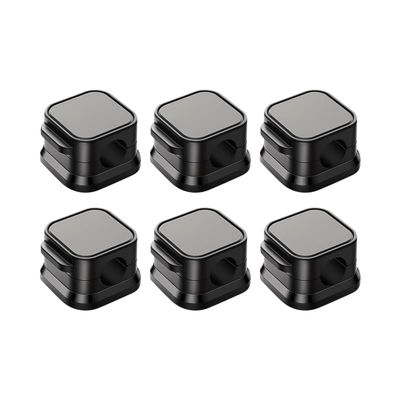 6 Pack Magnetic Cable Organizer Clips, Desktop Cord Management System with Strong Adhesive, Easy Access Cable Holder(Black)