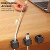 6 Pack Magnetic Cable Organizer Clips, Desktop Cord Management System with Strong Adhesive, Easy Access Cable Holder(Black) view 4