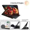 360Rotating Case for Fire HD 8 (6th/7th/8th Gen, 2016/2017/2018 Release), PU Leather Folio with Auto Wake/Sleep,Durable Shockproof Protective Cover for Fire HD 8-Inch Tablet,Glass Red Rose view 2