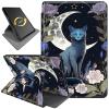 360Rotating Stand Case for 6.8" Kindle Paperwhite (11th Generation-2021) & Kindle Paperwhite Signature Edition, Durable PU Leather Cover with Auto Wake/Sleep for Men, Women, Moon Flower Cat view 1