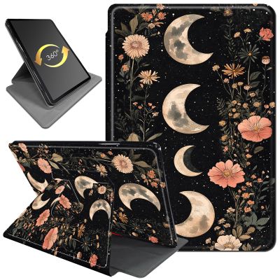 360Rotating Stand Case for 6" Kindle Paperwhite (10th Generation,2018 Release), PU Leather Folio Cover with Auto Wake/Sleep, Durable Shockproof Protective Case for Men Women, Flower Moon