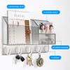 HappyDino Acrylic Key Holder Wall Mount Mail Organizer for Wall with Shelf Storage Drawer and 5 Hooks, Clear view 2