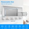 HappyDino Acrylic Key Holder Wall Mount Mail Organizer for Wall with Shelf Storage Drawer and 5 Hooks, Clear view 3