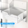 HappyDino Acrylic Key Holder Wall Mount Mail Organizer for Wall with Shelf Storage Drawer and 5 Hooks, Clear view 4