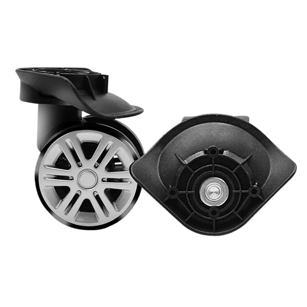 Luggage Replacement Wheels 2Pcs Silent Double Ball Bearing Luggage Replacement Wheel for All Kinds of Bags with Heavy Duty Roller for Most of Wheels Rolling Luggages(1 Pair Black New)
