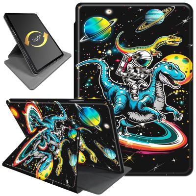 360Rotating Stand Case for 6" Kindle Paperwhite (10th Generation,2018 Release), PU Leather Folio Cover with Auto Wake/Sleep, Durable Shockproof Protective Case for Men Women, Astronaut Dinosaur