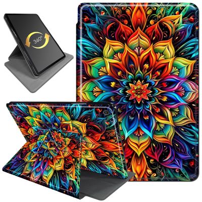 360Rotating Case for Fire HD 8 (6th/7th/8th Gen, 2016/2017/2018 Release), PU Leather Folio with Auto Wake/Sleep,Durable Shockproof Protective Cover for Fire HD 8-Inch Tablet,Blooming Colored Flower