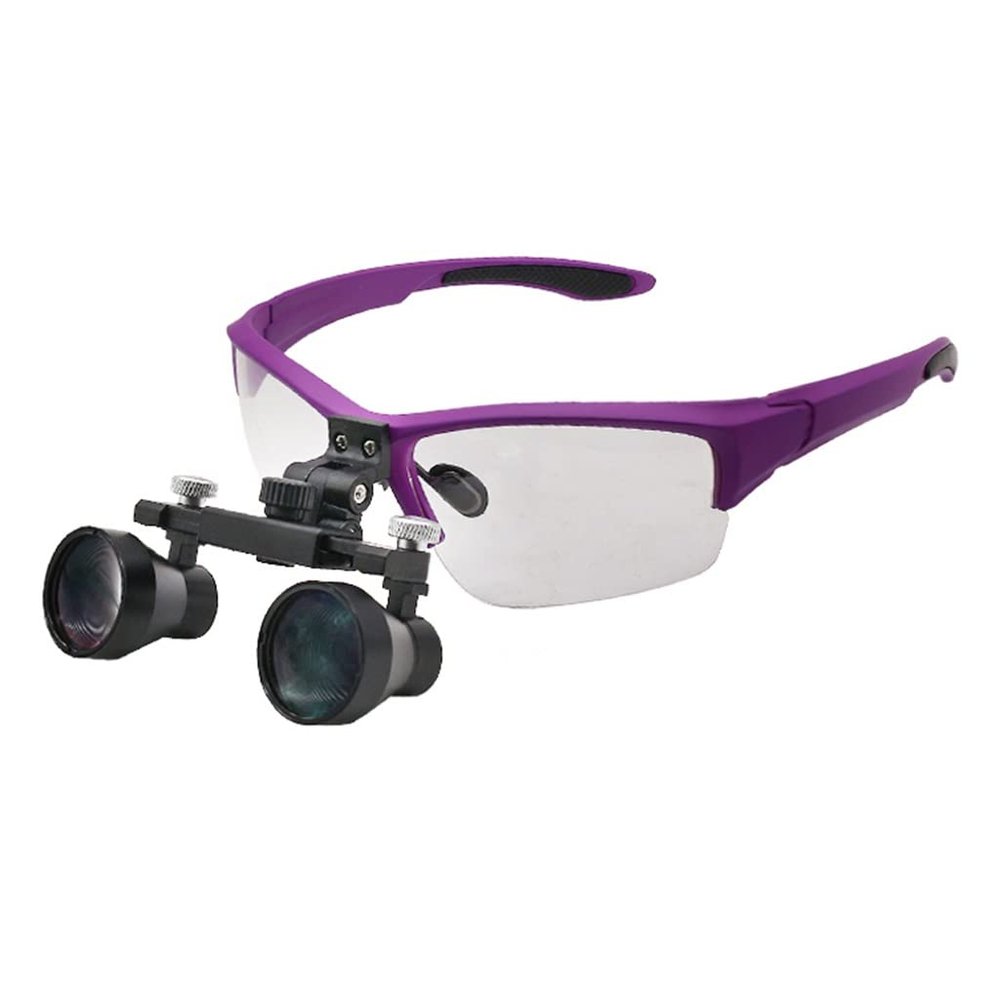 MVUYO Binocular Loupe 2.5X Dental Loupe with Light Goggles Long Working Distance Glasses Protection(C)