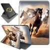 360 Rotating Stand Case for 6" Kindle (11th Generation-2024/2022 Release), PU Leather Folio Cover with Auto Wake/Sleep, Durable Shockproof Protective Case for Men, Women, Running Horses view 1