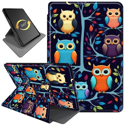 360 Rotating Stand Case for 6" Kindle 10th Generation (2019, Model: J9G29R), PU Leather Folio Cover with Auto Wake/Sleep, Durable Shockproof Protective Case for Men, Women, Cute Owl