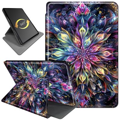 360Rotating Case for Fire HD 8 (6th/7th/8th Gen, 2016/2017/2018 Release), PU Leather Folio with Auto Wake/Sleep,Durable Shockproof Protective Cover for Fire HD 8-Inch Tablet,Glitter Blooming Flower