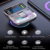WYYHAA Bluetooth 5.3 FM Transmitter Car Adapter, Wireless Radio Music Adapter LED Display Hands-Free Calling Support USB Drive, PD & QC3.0 USB Charger view 2