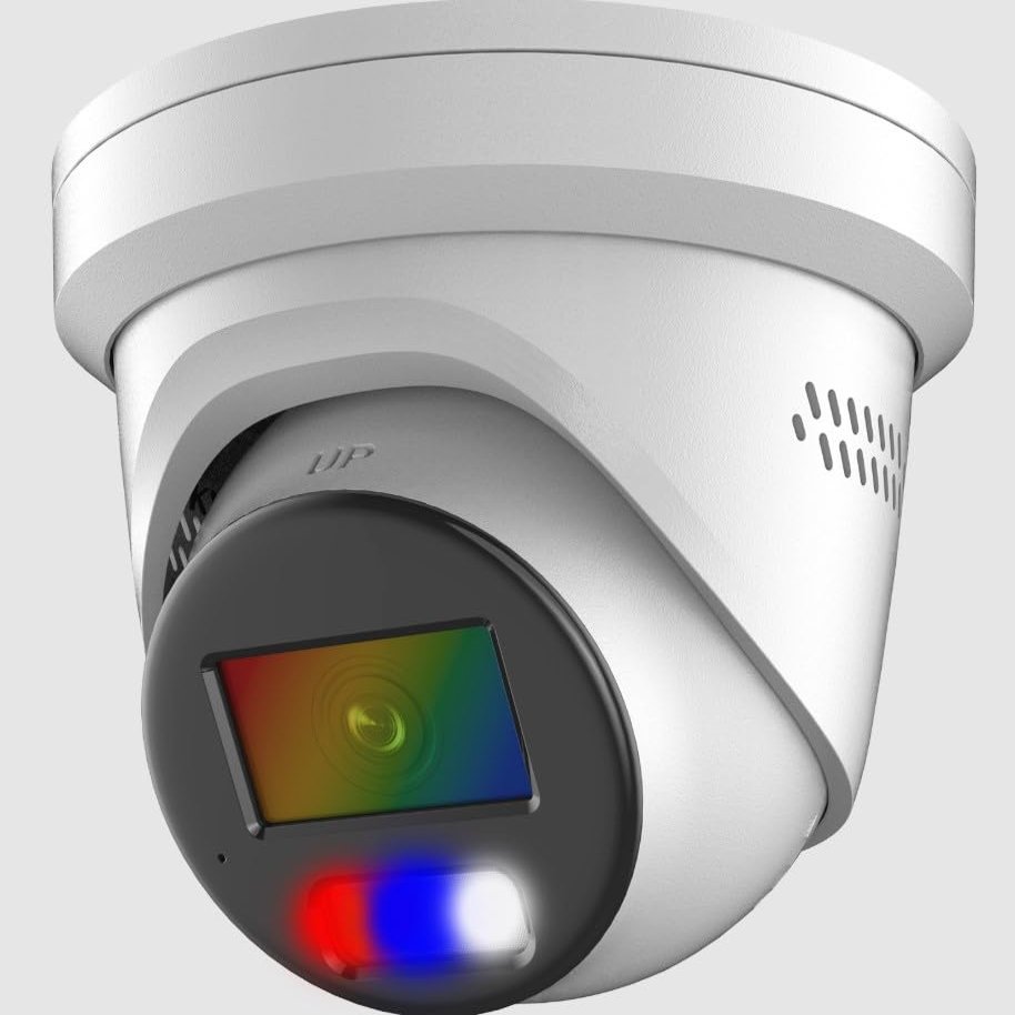CMIP3C82WI-28SDL 8MP Smart Hybrid Turret IP Camera with Color 24/7 Imaging, Red & Blue Strobe, Active Deterrence, 130dB WDR, Two-Way Audio, Deep Learning Analytics, IP67, 2.8mm Fixed Lens